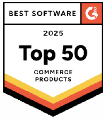 G2 Best Software 2025 Top 50 Commerce Products Award
